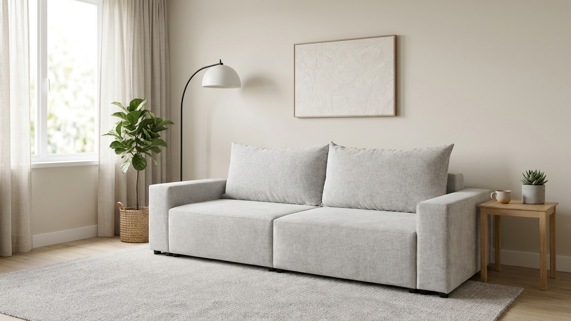 Kompaktowa sofa w małym salonie - wybór sofy zamiast narożnika do niewielkiego wnętrza